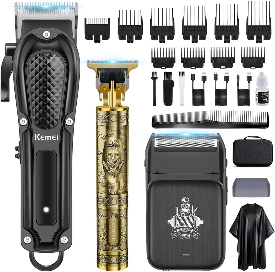 Tondeuse à cheveux sans fil pour homme, tondeuse à barbe, rasoir en aluminium rechargeable