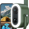 Caméra Surveillance 4G LTE Magnétique avec Carte SIM 2K HD 6,000mAh Batterie PIR Détection Humaine
