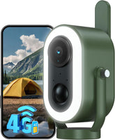 Caméra Surveillance 4G LTE Magnétique avec Carte SIM 2K HD 6,000mAh Batterie PIR Détection Humaine