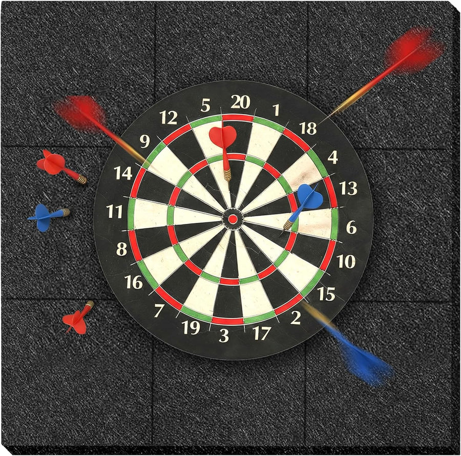 90x90 cm Protection Murale pour Cible de Fléchettes en Feutre et Liège, Panneau Adhésif pour Protéger Le Mur et Les Fléchettes, Dos en Liège Résistant aux Impacts