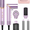Brosse soufflante 6-en-1 & sèche-cheveux ionique, moteur haute vitesse 110 000 tr/min avec boucleurs automatiques, embouts amovibles et poignée rotative 90° pour sécher, boucler, lisser et volumiser