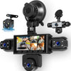 Caméra embarquée 5 canaux 1080P Avant arrière intérieur, écran IPS 3,16" | Dashcam Voiture 360 Degrés, surveillance de stationnement 24 heures, capteur G, enregistrement en boucle, installation facile