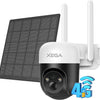 Caméra Solaire Extérieure 4G avec Carte SIM sans WiFi Autonome 2K, Batterie Intégrée, Détection de Mouvement Personnalisée, Projecteur & Sirène, Alerte APP Instantanée, Abonnement Requis