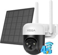 Caméra Solaire Extérieure 4G avec Carte SIM sans WiFi Autonome 2K, Batterie Intégrée, Détection de Mouvement Personnalisée, Projecteur & Sirène, Alerte APP Instantanée, Abonnement Requis