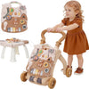 Trotteur Bebe Enfants,Jouet 3 En 1 Pousser pour Bébé avec Musique,Trotteur Marche Détachable avec Vitesse Réglable et Table Activité d'éveil,Chariot de Marche