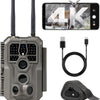 GardePro E8 2.0 4K Camera de Chasse WiFi, Portée WiFi de 50 Mètres 64MP H.265 Caméra de Chasse Connectée Telephone, Camera Vision Nocturne Animaux Exterieur, IR Invisible No Glow 940nm, IP66