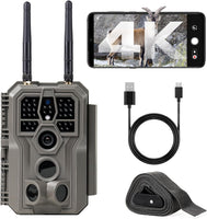 GardePro E8 2.0 4K Camera de Chasse WiFi, Portée WiFi de 50 Mètres 64MP H.265 Caméra de Chasse Connectée Telephone, Camera Vision Nocturne Animaux Exterieur, IR Invisible No Glow 940nm, IP66