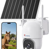 Caméra de Surveillance Suivi Auto 30m, 24/7 AOV Solaire 4G | 8W Panneau Solaire,13500mAh Batterie,Carte SIM incluse,Vision Nocturne ,Détection Humaine–tout sans WiFi,PTZ, IP66