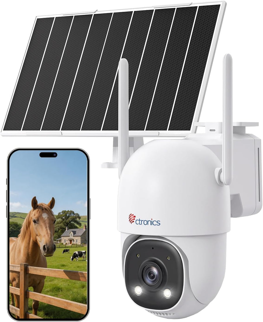 Caméra de Surveillance Suivi Auto 30m, 24/7 AOV Solaire 4G | 8W Panneau Solaire,13500mAh Batterie,Carte SIM incluse,Vision Nocturne ,Détection Humaine–tout sans WiFi,PTZ, IP66