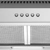 Hotte Aspirante 60 cm Encastrable, 250 m³/h Hotte de Cuisine Slim, 3 Vitesses, Classe A+, LED, Inox 430, Recyclage & Évacuation