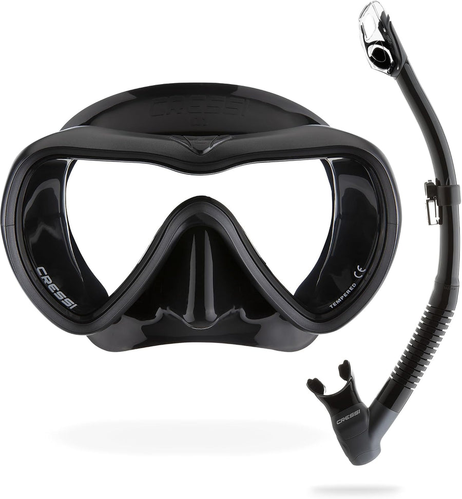 CRESSI Depuis 1946-A1 Anti Fog+Epsilon SPE Dry Kit Randonnée Aquatique Noir/Or