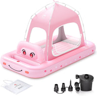 Matelas Gonflable pour Enfants, Design Tente Voiture Princesse, à partir de 3 Ans, ROSE