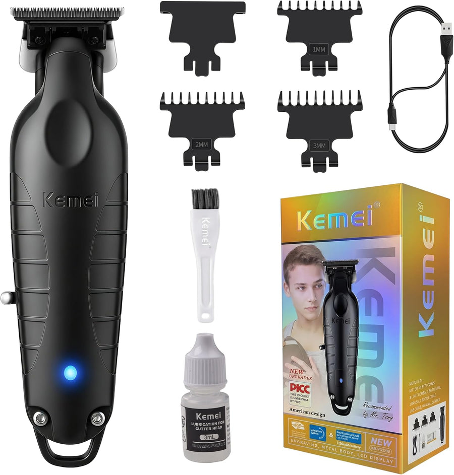 Tondeuse à Cheveux/Barbe Professionnelle pour Hommes | Tondeuse à Zéro Écart avec Lame en T, Sans Fil et Rechargeable