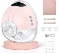 Tire Lait Electrique Main Libre, 4 Modes 9 Niveaux, 350mmHg Forte Aspiration, Komfortabler, Sans douleur, Sans BPA, avec Bride de 17/19/21/24 mm