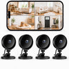 Lot de x4 Caméra Intérieure sans Fil 1080P, Caméra WiFi avec Vision Nocturne, Détection de Mouvement, Audio Bidirectionnel, Compatible Alexa & Google Home, WiFi 2,4 GHz Uniquement