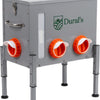 Mangeoire Poules Anti-Nuisible Grande Capacité 18 kg / 30 L – Distributeur de Graines Automatique Acier Galvanisé, 6 Ports & Fenêtre de Niveau – Mangeoire Poule Extérieur Poulailler