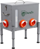 Mangeoire Poules Anti-Nuisible Grande Capacité 18 kg / 30 L – Distributeur de Graines Automatique Acier Galvanisé, 6 Ports & Fenêtre de Niveau – Mangeoire Poule Extérieur Poulailler