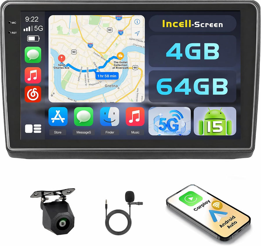 Carplay 4G+64G Android 15 Autoradio 10" pour Renault Trafic CarPlay | Aussi pour Nissan Primastar. Wireless CarPlay. Android Auto. WiFi. FM/RDS. Caméra + MIC