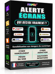 Alerte ÉCRANS – Jeu éducatif sur Les Dangers du numérique | Prévention cyberharcèlement, Addiction, pièges du Web | Ados & Adultes | Créé par Une Psychologue et fabriqué en France