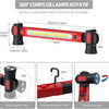 Lampe de Travail LED Rechargeable 6000 mAh 3000 LM Lampes d'Inspection avec Aimant et Crochet Lampe Pivotante pour Réparation Automobile avec 3 Modes de Luminosité