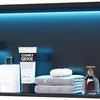 Douche-Niche Inox avec Lumière RGB, Étagères Encastrées avec LED RVB, Pas Besoin de Carrelage Niche Salle de Bain, Couche Unique, 75CM, Noir