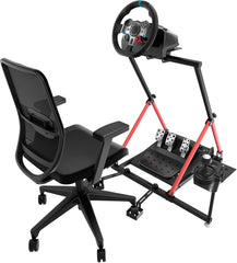 Support de roue de course avec fixation de chaise, cockpit de course pliable compatible avec MOZA R5, R3, R9 à R25/Logitech G920, G923, G27, G29/Thrustmaster T248, T300, T500, T818/Turtle Beach