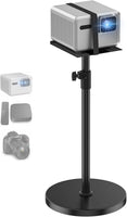 Support universel pour vidéoprojecteur, hauteur réglable sans outil 85-110 cm, gestion des câbles intégrée, métal robuste avec base renforcée, support de projecteur avec sangle de projecteur