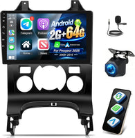 Autoradio 2+64G pour Peugeot 3008 2009-2015 sans Fil Carplay Android Auto Écran Tactile HD de 9 pouces avec GPS/WiFi/Bluetooth/EQ/FM RDS