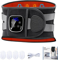 Ceinture Chauffante Lombaire avec 9 Modes de Massage, 5 Niveaux de Chaleur, 4000 mAh Batterie, Ceinture Chauffante Dos Sans Fil, pour Détendre les Lombaires, Abdominales