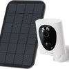 Camera Surveillance 2K WiFi Exterieure sans Fil, Batterie et Panneau Solaire 3W Intégrés, Vision Nocturne Couleur Starlight, Détection PIR, Audio Bidirectionnel