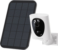 Camera Surveillance 2K WiFi Exterieure sans Fil, Batterie et Panneau Solaire 3W Intégrés, Vision Nocturne Couleur Starlight, Détection PIR, Audio Bidirectionnel