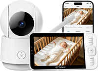 Babyphone avec caméra et application, moniteur vidéo de 5,0 pouces sans Wi-Fi, vision nocturne, audio bidirectionnel, VOX