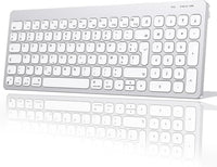 Clavier Bluetooth pour Mac OS, OMOTON Clavier sans Fil pour Apple MacBook Pro/Air, iMac, iMac Pro, Mac Mini/Pro, Clavier Silencieux Alimenté par AAA Piles, AZERTY