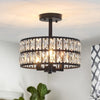 Plafonnier Cristal Noir Moderne Élégant pour Salon et Chambre