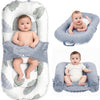 Nid bébé pour nouveau-né, 0 à 24 mois Chaise longue portable 3-en-1, coussin de ventre pliable et soutien assise bébé, housse amovible 100% coton et velours