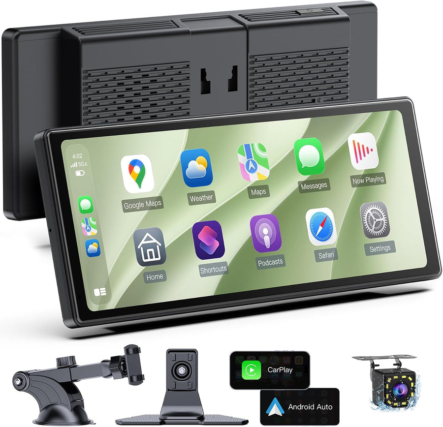 Écran CarPlay sans Fil 10,26" pour Voiture, CarPlay & Android Auto Compatible Avec les Commandes au Volant, Mirror Link et AirPlay,Bluetooth, l'Égaliseur, la Commande Vocale,l'Entrée AUX/FM