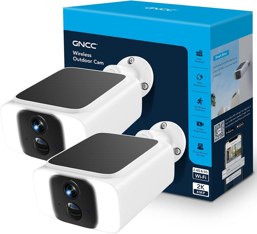 Caméra Surveillance WiFi Extérieure sans Fil Solaire 4MP | 5G/2.4GHz