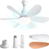 Ventilateur de Plafond avec Lumière, 52CM 40W Petit Ventilateur, avec 2 Jeux de Pales, Douille E27, Silencieux, 3 Vitesses, Telecommande, Zeitgesteuert, Dimmable LED pour Salon Chambre