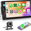 Autoradio Dab+/Dab 2 din Carplay sans Fil Android Auto avec Écran de 7 Pouces, Poste Radio Voiture Bluetooth Ecran Tactile avec Sortie Vidéo/RDS/FM/USB/AUX/TF+Caméra de Recul