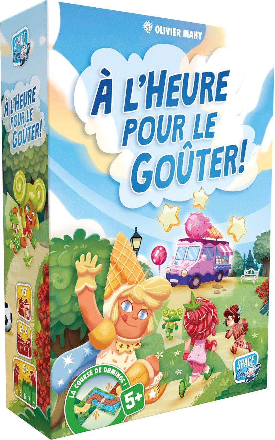 Asmodee - À l’Heure pour Le goûter - Space Cow - Jeu de Dominos Enfants Jeu Famille - dès 5 Ans - 2 à 4 Joueurs - 15 Min - Version Française