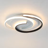 Plafonnier LED Moderne 3000K/4000K/6000K - Lampe Cercle 2 Anneaux 33W pour Salon, Chambre, Bureau, Cuisine, Couloir, Longueur 40cm, Noir+Blanc
