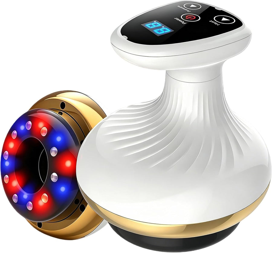 Masseur Anti Cellulite Electrique, Appareil de Massage 4-en-1 Contre la Cellulite avec 9 niveaux et 9 niveaux de chauffage, Appareil de Massage Gua Sha Électrique pour Détendre Muscles