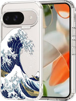Coque pour Google Pixel 9 & 9 Pro - Housse Fine Transparente Antichoc en TPU + PC [Protection Contre Les Chutes de 2 m/Anti-Pelage] - Art de Collage Vintage