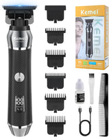 Tondeuse à cheveux professionnelle pour homme, tondeuse à barbe sans fil, tondeuse électrique T-Blade Zero Gap, rechargeable par USB avec 5 peignes de guidage