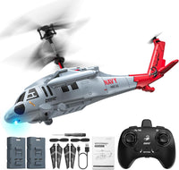 Hélicoptère Télécommandé 2,4 GHz, 2 Batteries incluses, 26 Minutes de vol, décollage Facile, éclairage LED, Maintien d'altitude, Jouet d'intérieur