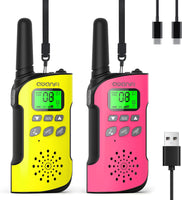 Talkie Walkie Rechargeable Enfants Adultes 2 Pièces, Talkie-Walkie Longue Portée Lampe Torche 8 Canaux, Walkie Talkie USB Type C