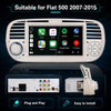 Autoradio pour Fiat 500 2013-2020,Linux,démarrage 2s,Écran Fiat 500 Compatible avec Le contrôle au Volant,CarPlay/Android Auto sans Fil,Radio RDS,DSP,4x45W,Bluetooth,Canbus,USB,1-DIN,Plug&Play-Beige
