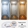 Plafonnier LED avec veilleuse 24W, 3 CCT, rond Ø30cm Blanc | Lampe à panneau plat pour chambre, chambre d'enfant, couloir, cuisine, avec veilleuse 4W et 3 couleurs chaud, neutre et froid