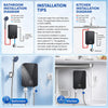 Mini Chauffe Eau Instantané 6000W, Chauffe Eau Électronique avec Écran LED Ballon Sous Évier Compact 230V, Mini Chauffe Eau Électrique Instantané IPX4, pour Cuisine Salle de Bain et Douche