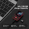 Lecteur MP3 64Go Bluetooth 5.3 avec Clip Musique Sport, écran TFT 1,5" | 28g ultra-léger sport, touches physiques, son HiFi : FM, enregistrement, lecture aléatoire ROUGE